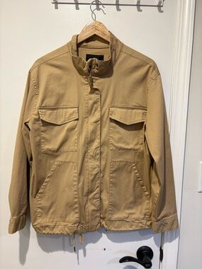 Women’s Medium Sanctuary Cotten Khaki Cargo Zip -Up and Button Close Jacket.